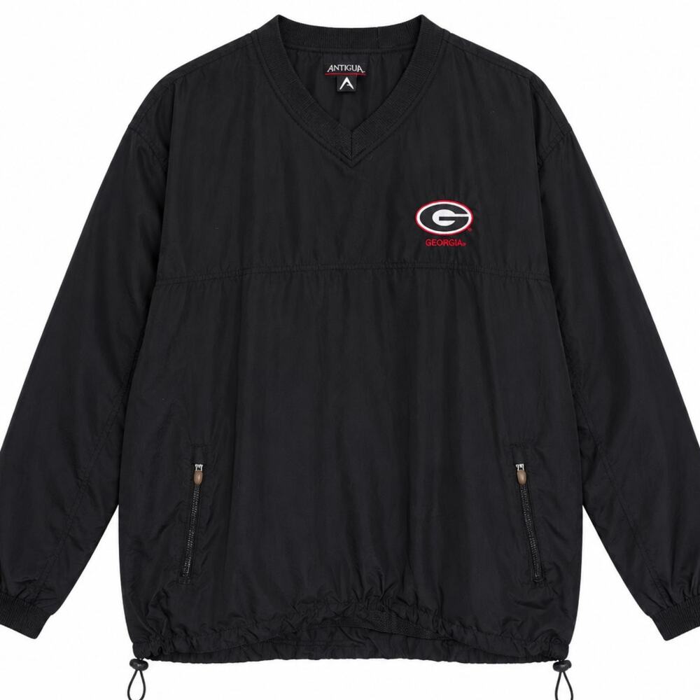 Antigua University of Georgia Bulldogs Men's Large Black V-Neck Pullover